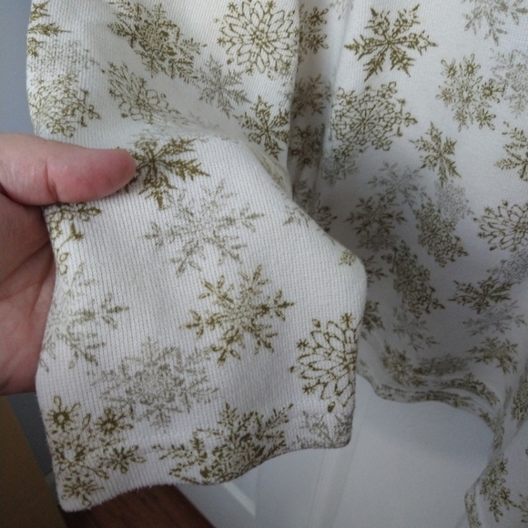 Baxter&wells woman white collared snowflake zip pullover shirt Size 1X - Picture 5 of 8